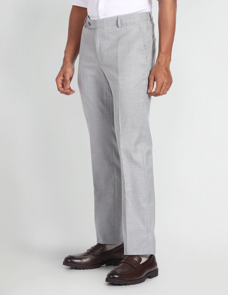 Arrow Tailored Fit Formal Trousers for Men - Full Length Formal Pants for Men Office Wear - 30, Light Grey - Image 5