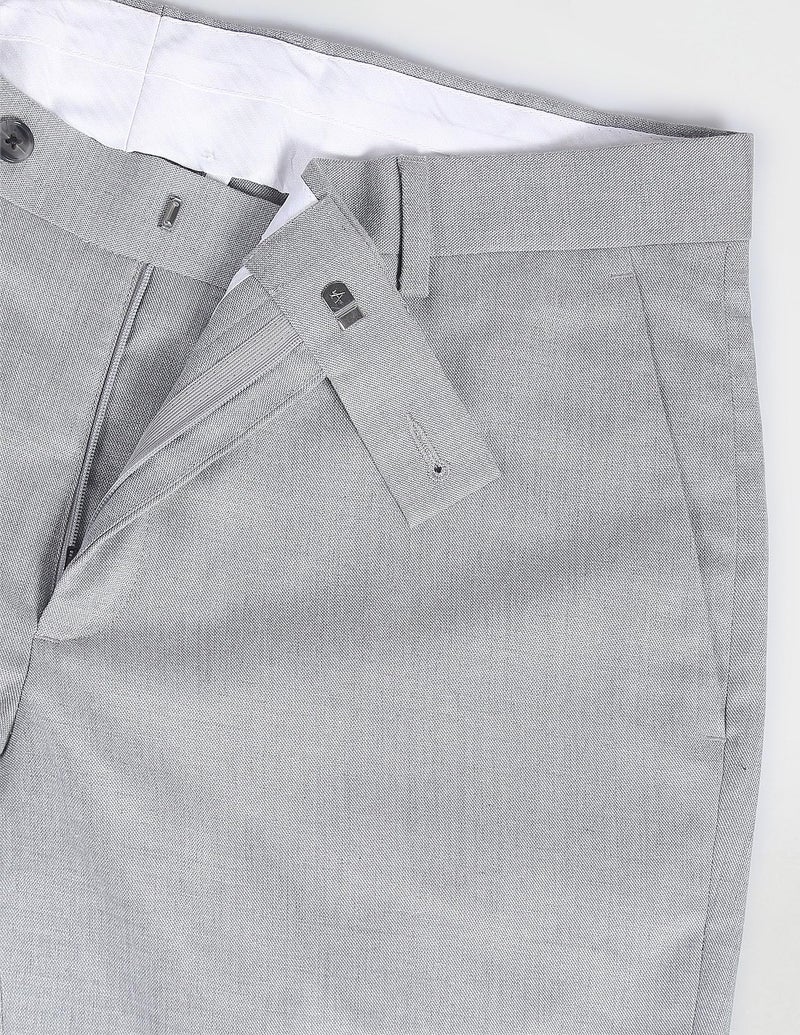 Arrow Tailored Fit Formal Trousers for Men - Full Length Formal Pants for Men Office Wear - 30, Light Grey - Image 3