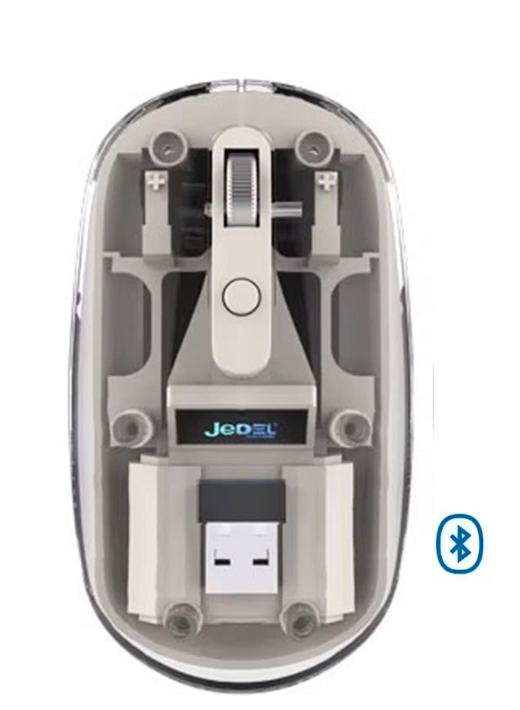 JeDEL JeDEL WD131P Wireless, Bluetooth Rechargeable Mouse - 1600 DPI Adjustable - Battery Life 180 Hours (Beige)  - Image 1