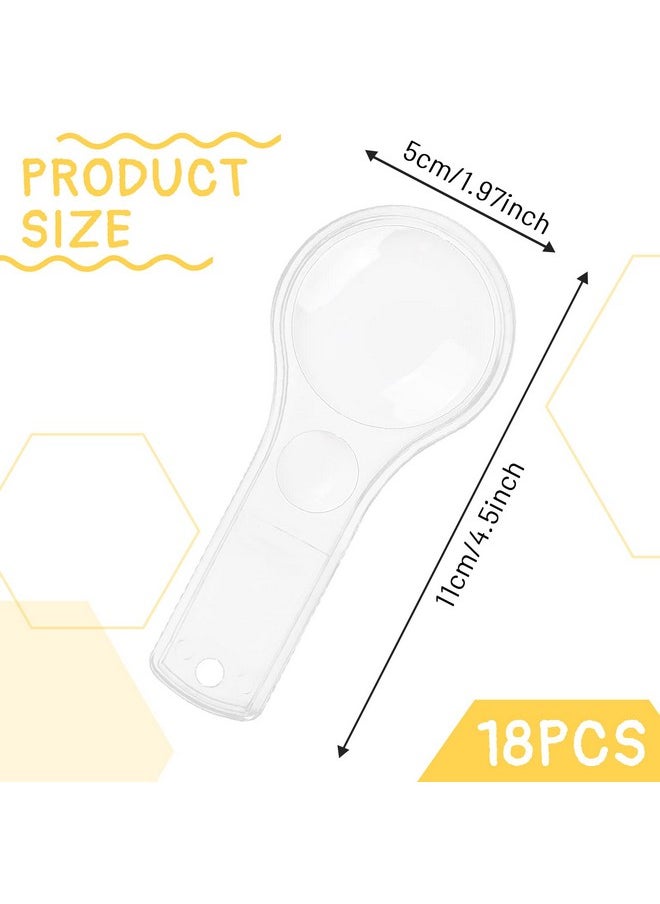 Hapy Shop - 18 Pack Mini Magnifying Glass 3X And 5X Magnifiers Handheld Plastic Magnifying Glasses For Home, Classroom Use Portable Reading Magnifiers - Image 1