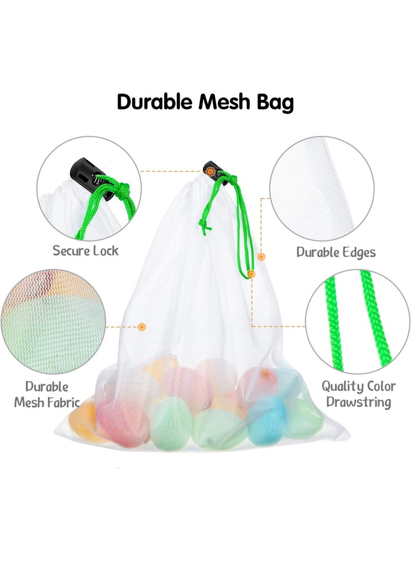 20 Pcs Reusable Mesh Drawstring Storage Bags, Washable Produce Organizer Pouches in 3 Sizes, Multi-Color Mesh Bags for Toys, Puzzles, Travel and Home Organization - Image 4