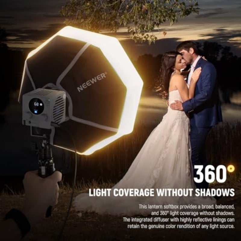 صندوق إضاءة فانوس 12 بوصة/30 سم لمصباح فيديو LED HS60B، سريع التحرير 360 درجة متعدد الاتجاهات، صندوق سوفت بوكس ​​صغير مع ناشر/حقيبة للصور والفيديو المباشر لقطات المنتج، NS7L - Image 4