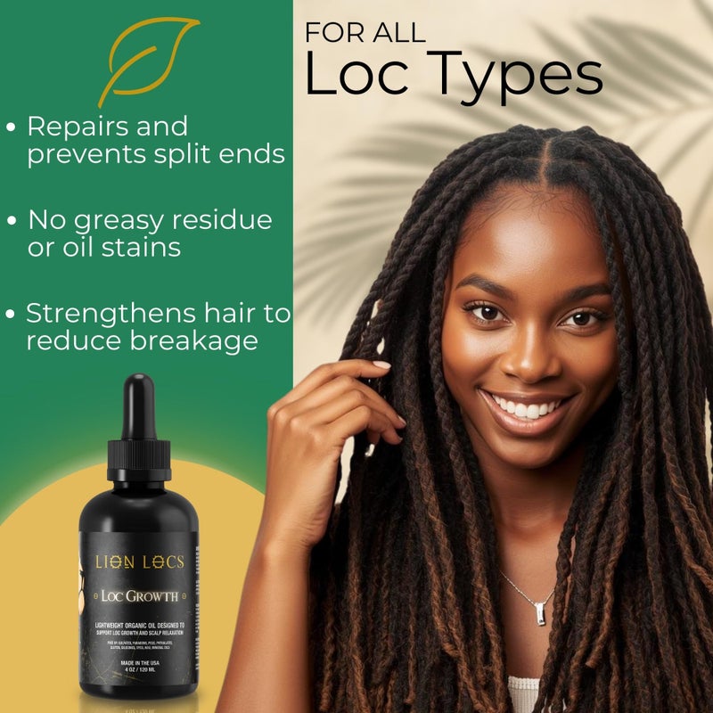 Beard Gains Lion Hair Growth Oil and Scalp Relaxer | Light Styling for Dreadlocks, Braidlocks, Braids, Faux Locs, Crochet Locs, Boho Locs, or Sisterlocks (4oz) - Image 3