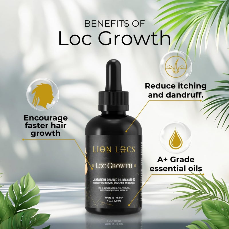 Beard Gains Lion Hair Growth Oil and Scalp Relaxer | Light Styling for Dreadlocks, Braidlocks, Braids, Faux Locs, Crochet Locs, Boho Locs, or Sisterlocks (4oz) - Image 2