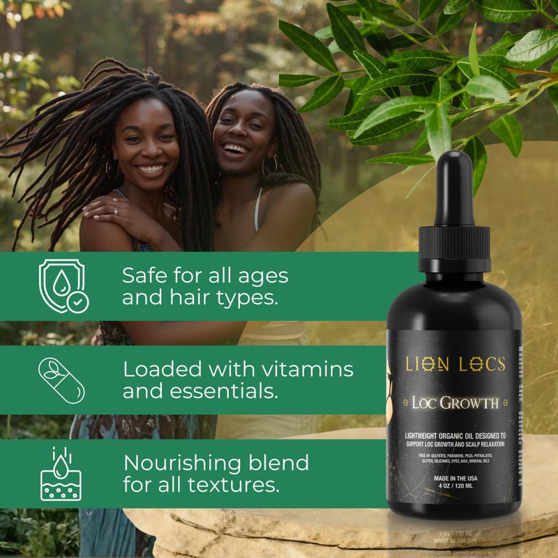 Beard Gains Lion Hair Growth Oil and Scalp Relaxer | Light Styling for Dreadlocks, Braidlocks, Braids, Faux Locs, Crochet Locs, Boho Locs, or Sisterlocks (4oz) - Image 4