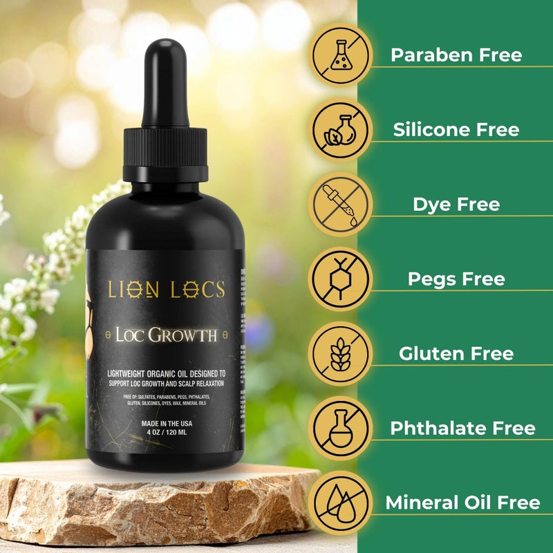 Beard Gains Lion Hair Growth Oil and Scalp Relaxer | Light Styling for Dreadlocks, Braidlocks, Braids, Faux Locs, Crochet Locs, Boho Locs, or Sisterlocks (4oz) - Image 5