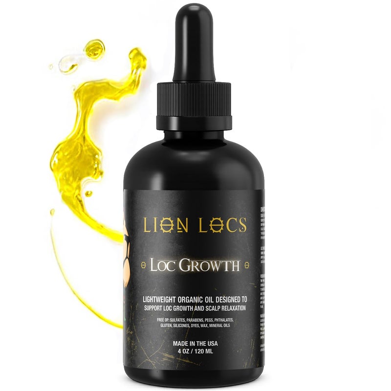 Beard Gains Lion Hair Growth Oil and Scalp Relaxer | Light Styling for Dreadlocks, Braidlocks, Braids, Faux Locs, Crochet Locs, Boho Locs, or Sisterlocks (4oz) - Image 1