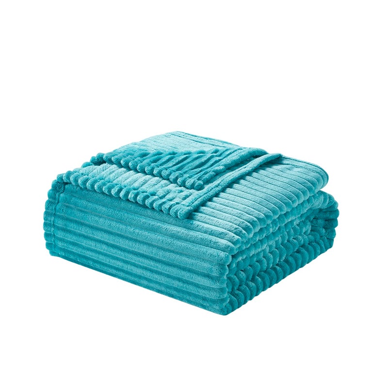 Nestl Teal Throw Blanket for Couch  Fuzzy Blankets and Throws for Sofa Warm Bed Fleece Throw Blankets Soft Throw Blanket Lightweight Cut Plush Cozy Blanket 50x60 inches Fleece Blanket Throw
