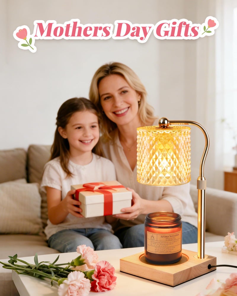 Linstaine Candle Warmer Lamp with Timer Dimmer Adjustable Height, Mothers Day Gifts for Mom, Birthday Gifts for Women, House Warming New Home Decor, Electric Wax Warmer for Jar Candles, Gold - Image 2