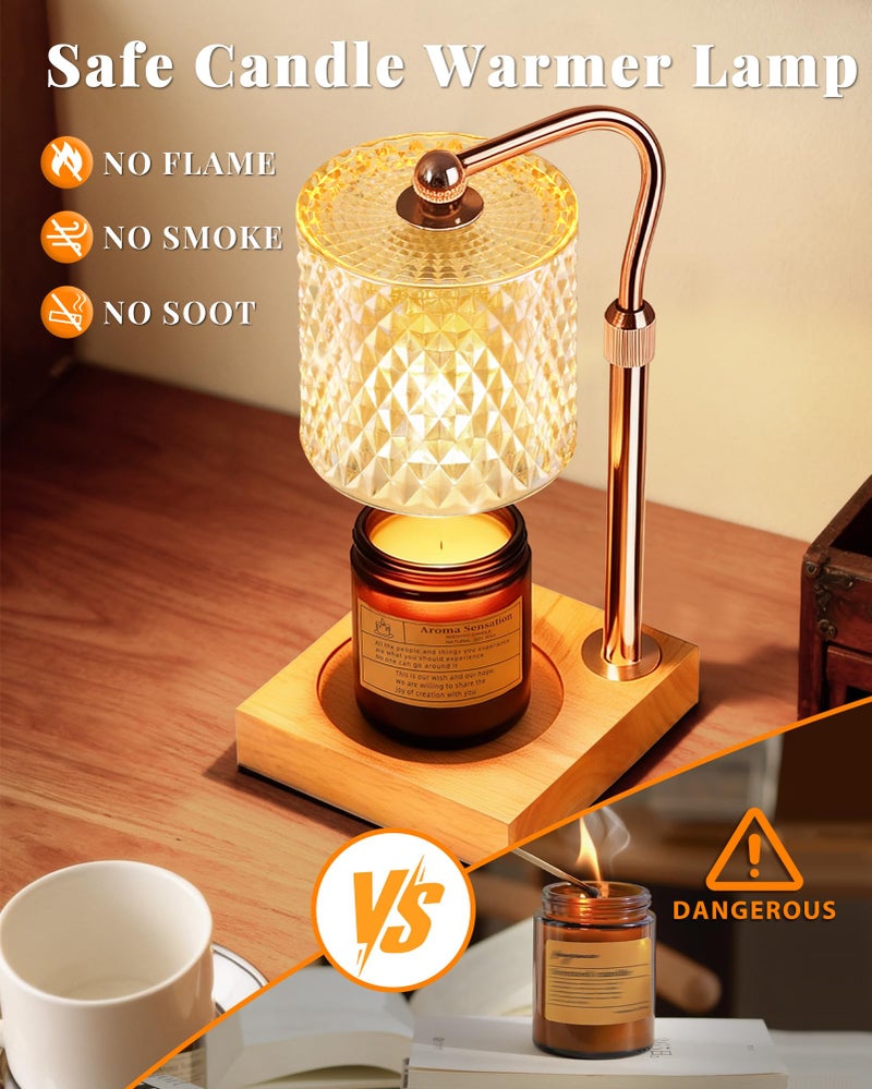 Linstaine Candle Warmer Lamp with Timer Dimmer Adjustable Height, Mothers Day Gifts for Mom, Birthday Gifts for Women, House Warming New Home Decor, Electric Wax Warmer for Jar Candles, Gold - Image 4