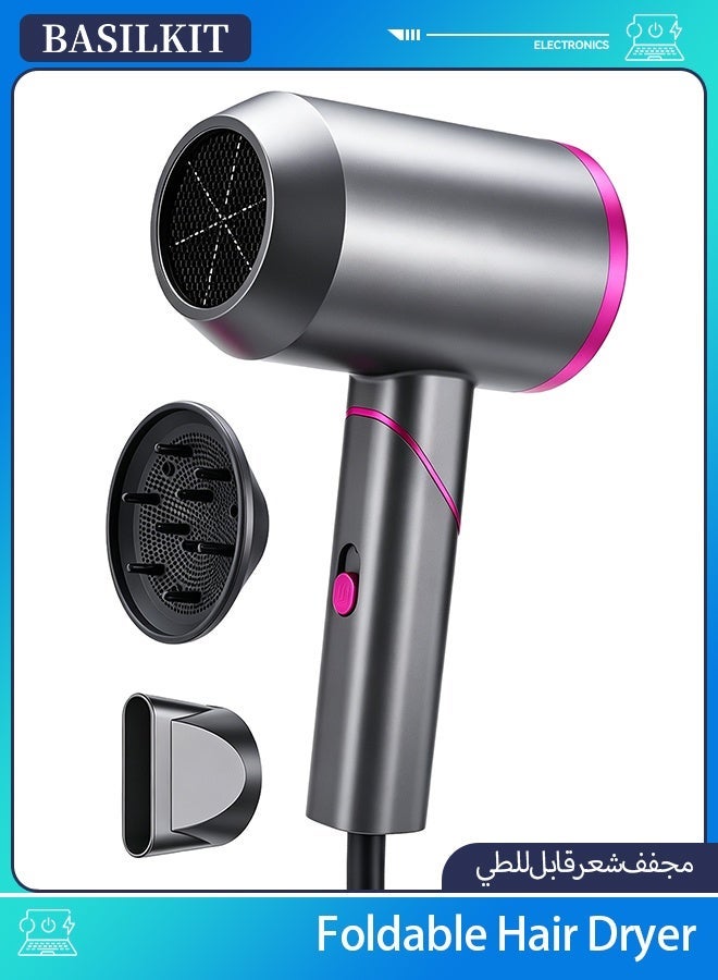 BASILKIT 2000W Professional Ionic Hair Dryer - Fast Drying Blower Hair Dryer with Thermo-Control, Low Noise, 2 Speed 3 Heat, Includes Hair Diffuser and Concentrator for Perfect Styling - Image 1