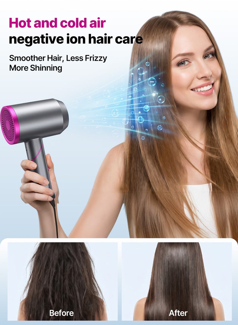 BASILKIT 2000W Professional Ionic Hair Dryer - Fast Drying Blower Hair Dryer with Thermo-Control, Low Noise, 2 Speed 3 Heat, Includes Hair Diffuser and Concentrator for Perfect Styling - Image 3