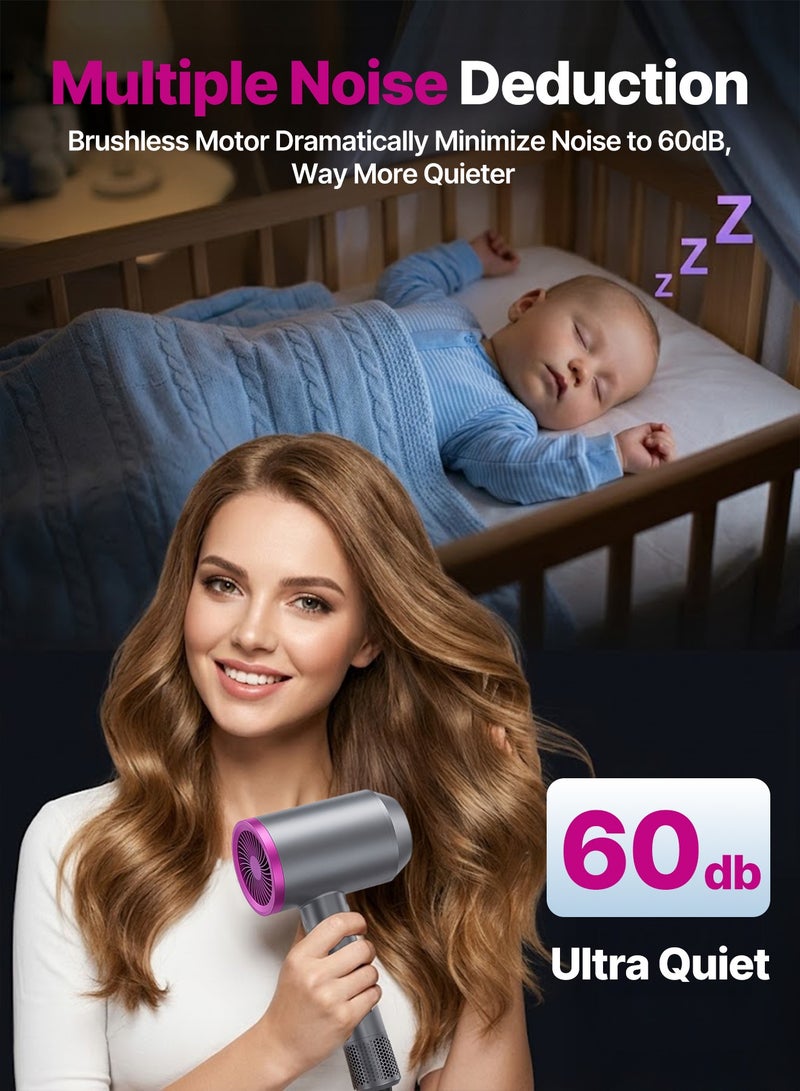 BASILKIT 2000W Professional Ionic Hair Dryer - Fast Drying Blower Hair Dryer with Thermo-Control, Low Noise, 2 Speed 3 Heat, Includes Hair Diffuser and Concentrator for Perfect Styling - Image 4
