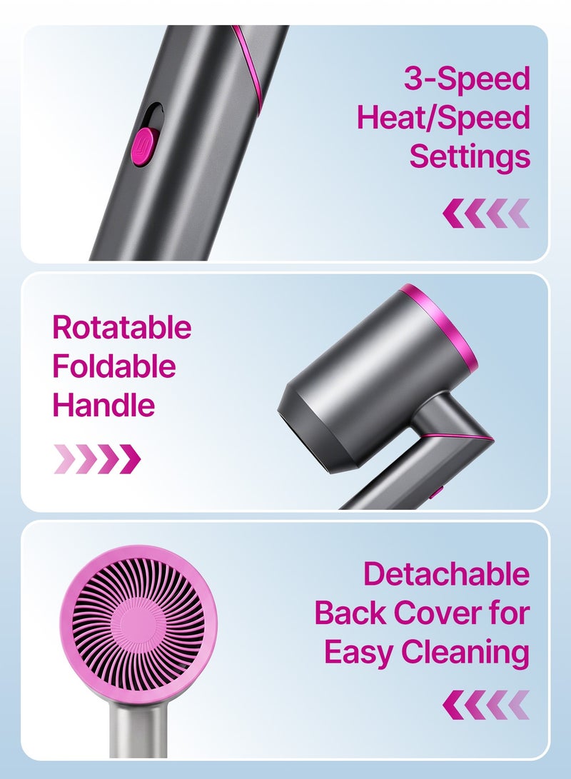 BASILKIT 2000W Professional Ionic Hair Dryer - Fast Drying Blower Hair Dryer with Thermo-Control, Low Noise, 2 Speed 3 Heat, Includes Hair Diffuser and Concentrator for Perfect Styling - Image 5