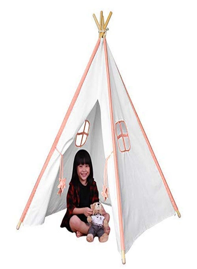 Next Day Art Tent House for Kids Kids Tepee Tent with Padded Mat, Kids Canopy Play Tent, Playard, Playhouse Big Portable Tent for Kids for Indoor and Outdoor- Peach - Image 1