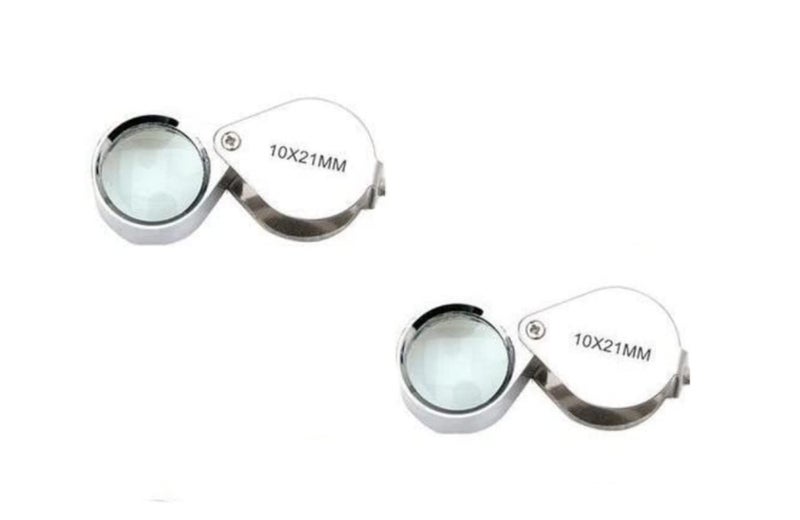 Cafurty 2Pcs New Magnifier 10 x 21mm Jeweler Loupe Eye Glass Loop Magnifying - Image 1