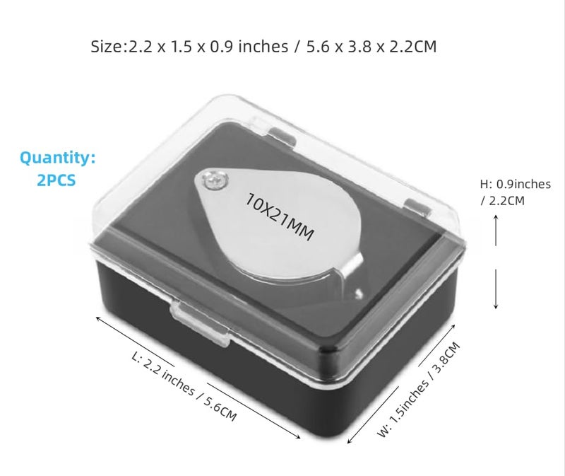 Cafurty 2Pcs New Magnifier 10 x 21mm Jeweler Loupe Eye Glass Loop Magnifying - Image 5