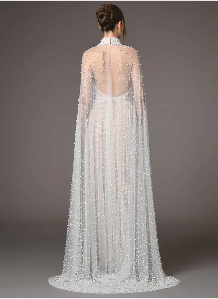 Madam Uniq Fashion Heavy Beaded Starry Mesh Long Dress