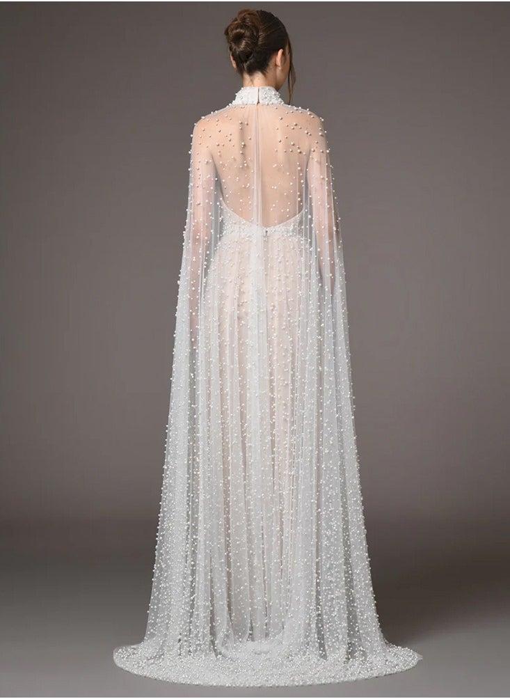 Madam Uniq Beaded Cape Evening Dress  - Image 2