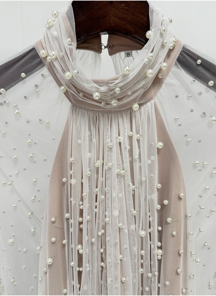 Madam Uniq Beaded Cape Evening Dress  - Image 5