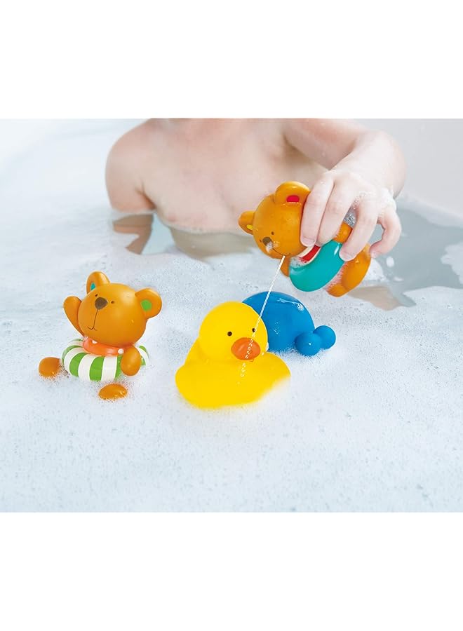 Hape Teddy And Friends Bath Squirts |Multi Color Little Fun Splashers Educational Bath Toy For Kids Months+ - Image 2