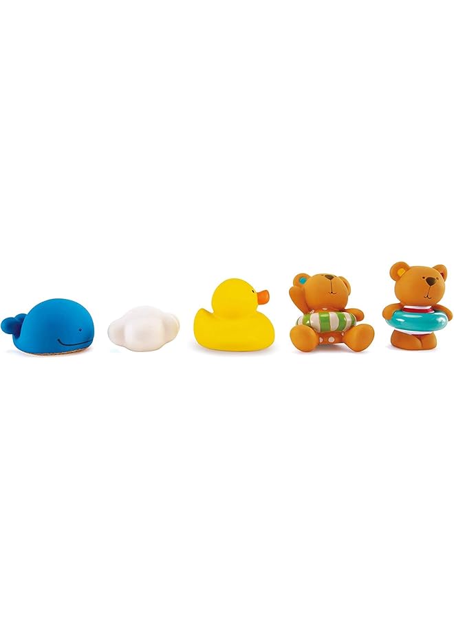 Hape Teddy And Friends Bath Squirts |Multi Color Little Fun Splashers Educational Bath Toy For Kids Months+ - Image 1