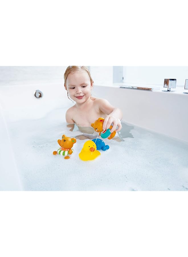 Hape Teddy And Friends Bath Squirts |Multi Color Little Fun Splashers Educational Bath Toy For Kids Months+ - Image 5