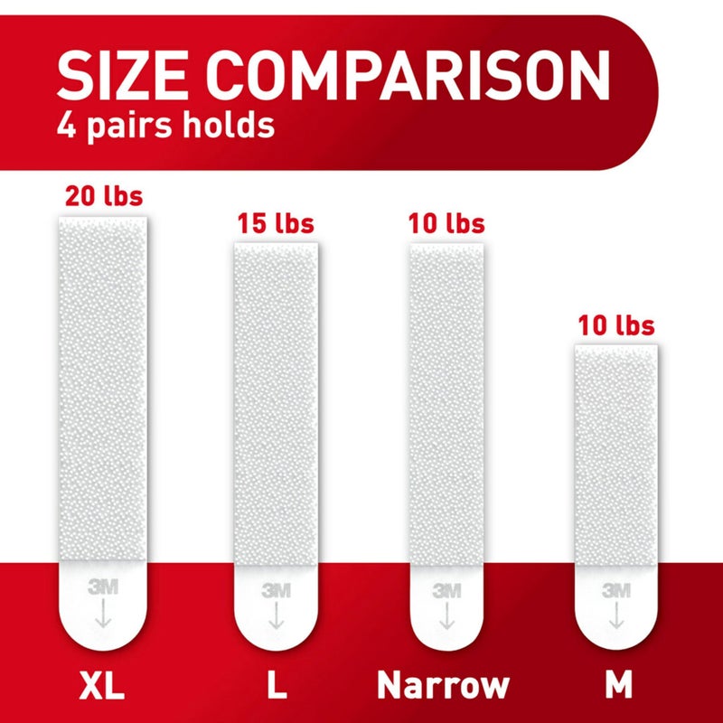 Command Command 20 Lb XL Heavyweight Picture Hanging Strips, Damage Free Hanging Picture Hangers, Heavy Duty Wall Hanging Strips for Living Spaces, 10 White Adhesive Strip Pairs  - Image 4
