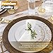 PLASTICPRO 64 Pack Elegant Disposable Plastic Plates Combo Set Includes 32 Dinner Plate and 32 Salad Plates Heavy Duty Fancy Party Dishes Gold Flower Design - Image 4