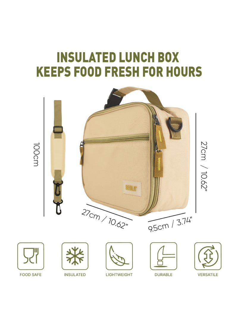 BEOLA Lunch Bag Insulated Lunch Box Carrier, Mustard Yellow  - Image 4
