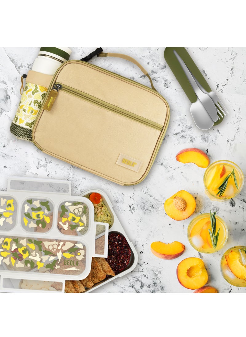 BEOLA Lunch Bag Insulated Lunch Box Carrier, Mustard Yellow  - Image 5