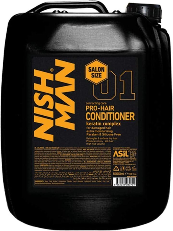 NISHMAN Silicon & Paraben Free Conditioner 5000ml  Paraben and Silicon Free Keratin Complex for Damaged and Bleached Hair Extra Moisturizing Detangling and Softens the Hair