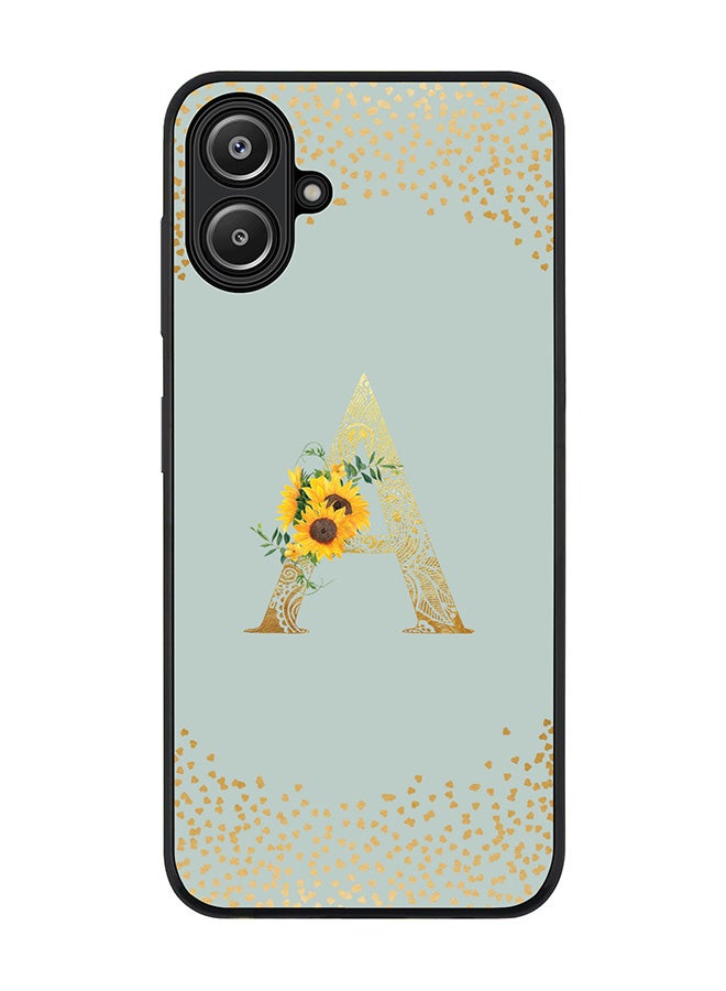 Stylizedd For Samsung Galaxy A06 Case,Slim fit Camera Protection, Shockproof Thin Phone cover - Custom Floral Monogram - A (Light Grey ) - Image 1