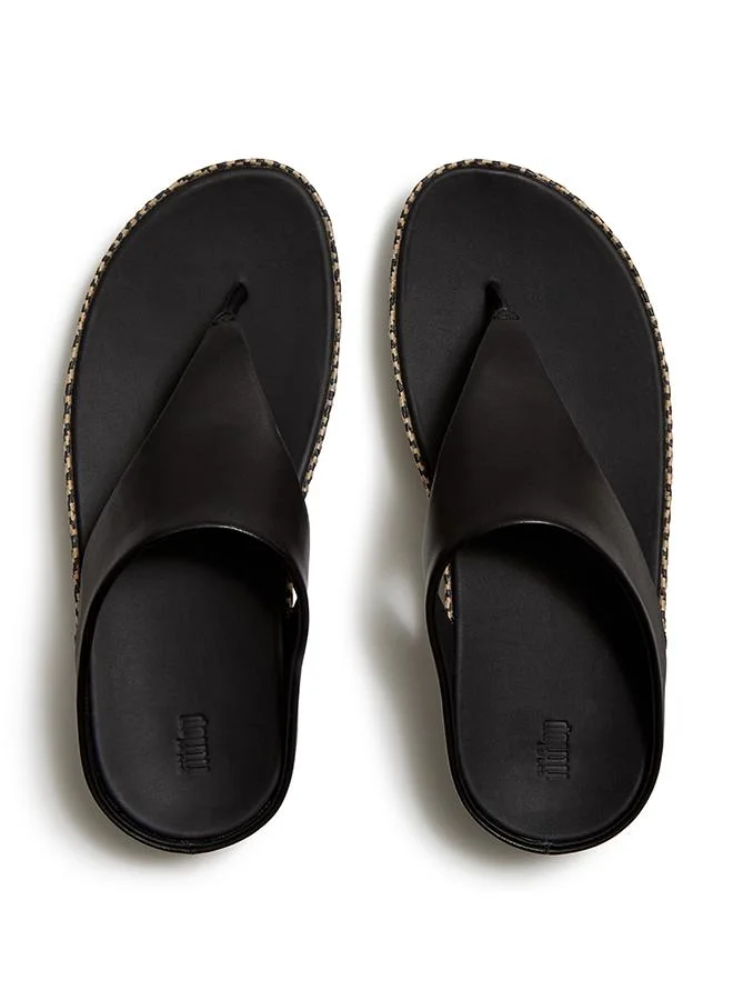 فيت فلوب LULU LUX GRAPHIC-WEAVE LEATHER TOE-POST SANDALS