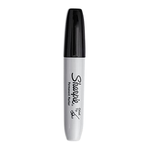 Sharpie Permanent Markers, Large, Chisel Tip, Black, 4 Count - Marks on Paper, Plastic, Metal, and More - Image 4