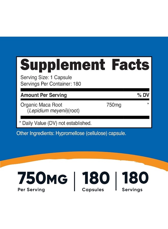 Nutricost Maca Root 750Mg, 180 Capsules, 180 Servings - Image 2