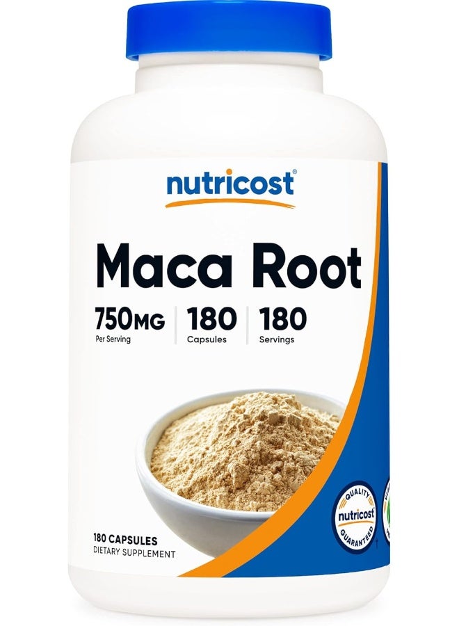 Nutricost Maca Root 750Mg, 180 Capsules, 180 Servings - Image 1