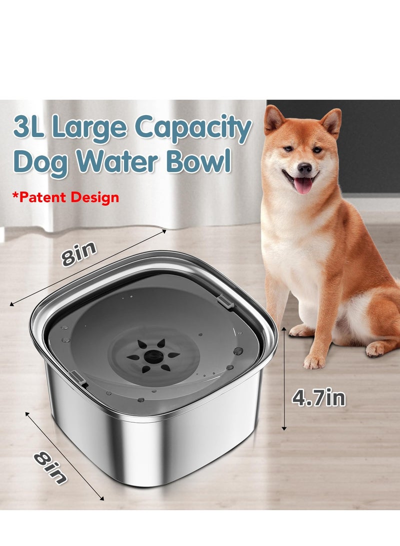 SOLARAE Dog Water Bowl, Large Capacity Dog Food Water, No Splash Water Bowl with Non-Slip Mat, Slow Water Bowl, Suitable for Dogs, Cats (3L) - Image 2