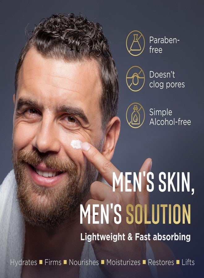 PENEBELLA Mens Face Moisturizer - Deep Hydrating & Anti Aging Mens Lotion | Made in Europe | Vitamin C+E, Elastin, Hyaluronic 4D - Face Cream for Daily Use - Eye, Face & Neck Skin Care - Image 2