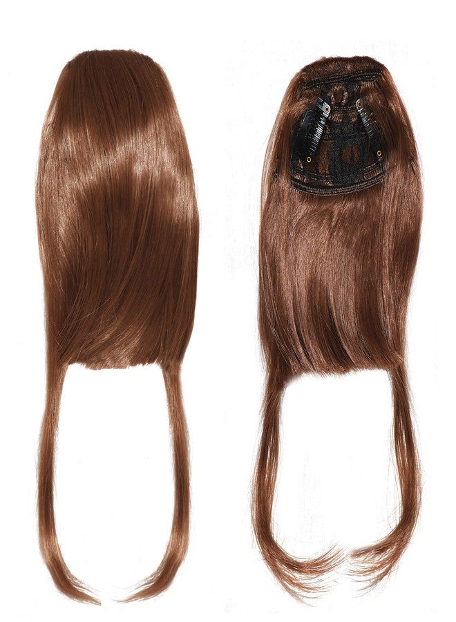 Paradise® Synthetic Front Hair Extensions With Clips Hair Bang Fringe for Women And Girls With Center Cut (Medium Brown) - Image 1