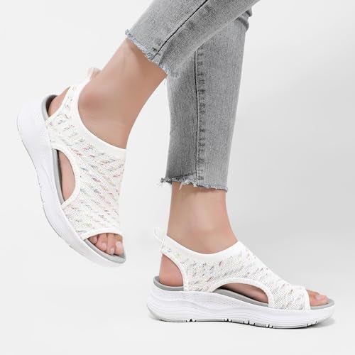 GoodValue Womens Comfortable Orthopedic Sandals Arch Support Ladies Walking Sport Athletic Sandals Open Toe Slip On Plantar Fasciitis Platform Dress Sandal 2 Inches Heel - Image 5