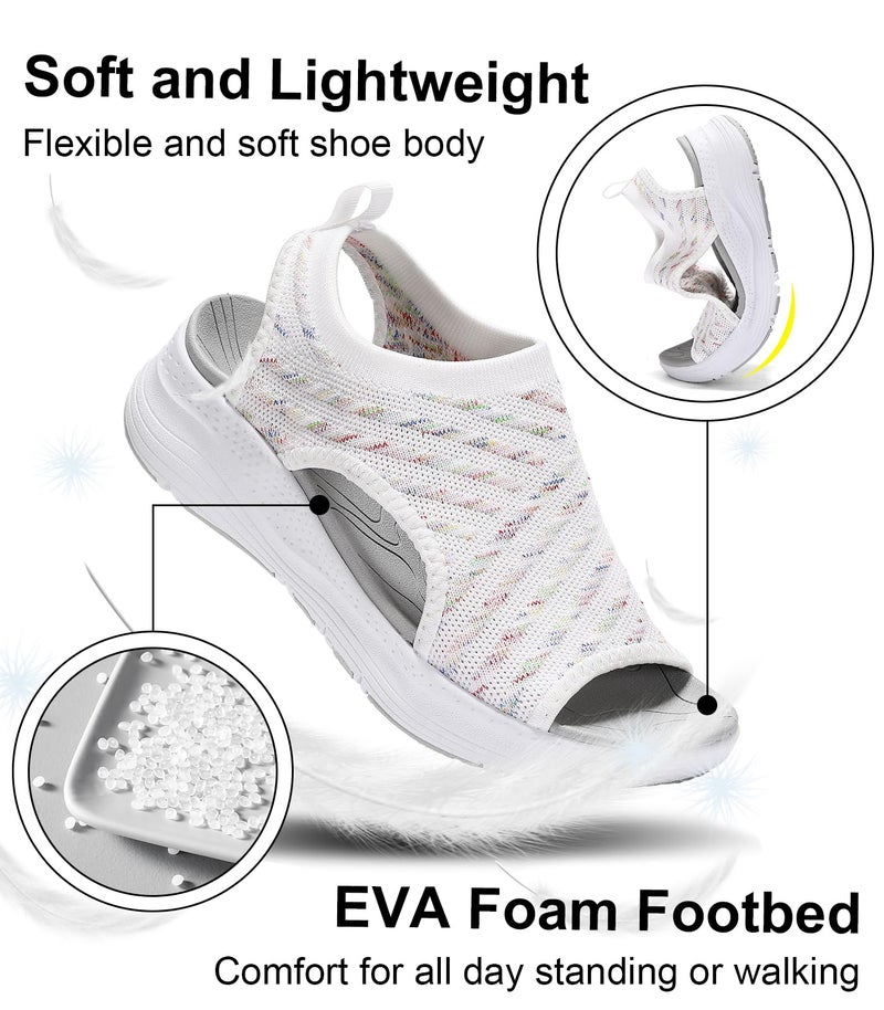 GoodValue Womens Comfortable Orthopedic Sandals Arch Support Ladies Walking Sport Athletic Sandals Open Toe Slip On Plantar Fasciitis Platform Dress Sandal 2 Inches Heel - Image 3