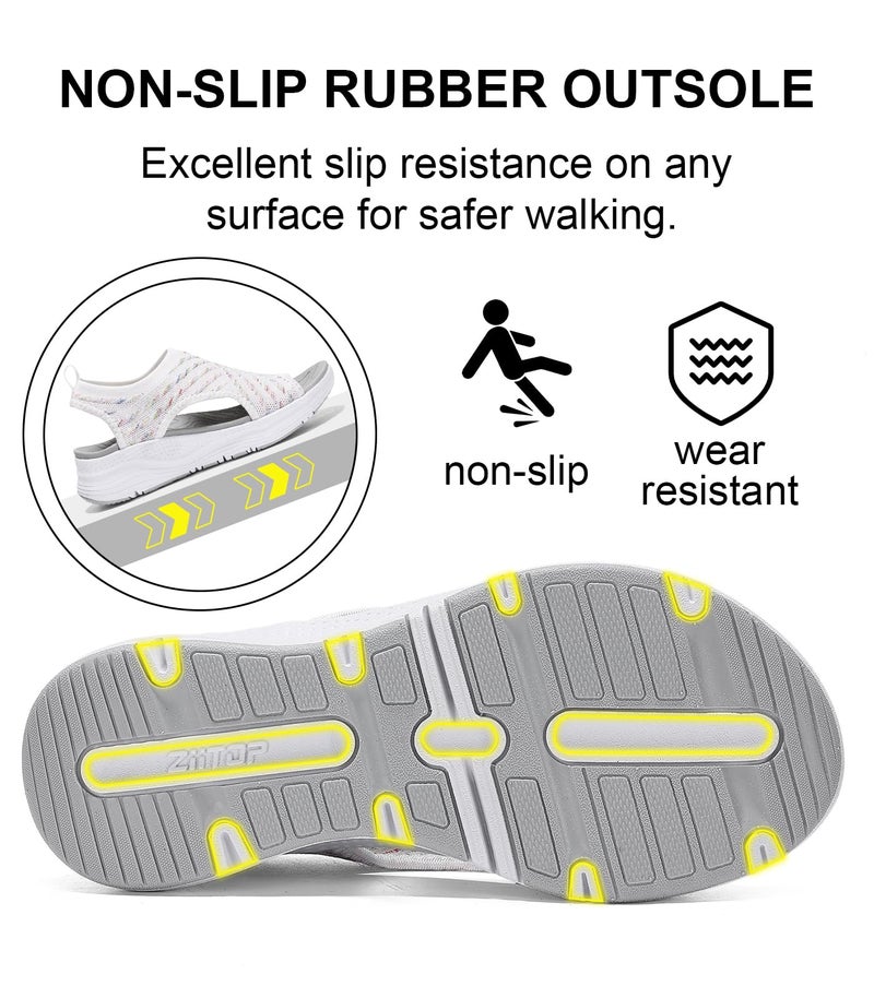GoodValue Womens Comfortable Orthopedic Sandals Arch Support Ladies Walking Sport Athletic Sandals Open Toe Slip On Plantar Fasciitis Platform Dress Sandal 2 Inches Heel - Image 4
