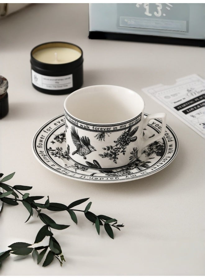 Ceramic Coffee Cup and Saucer Gift Box Set 240ml Vintage Floral Design Perfect for Espresso Tea or Coffee Lovers for Home & Office - Image 5