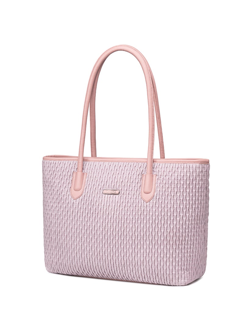 شانتريا - Premium Lightweight Tote Bag for Women Water Resistant Multifunctional Hand Bag with Separate Laptop and Tablet Compartment, CB00800-PINK - Image 1