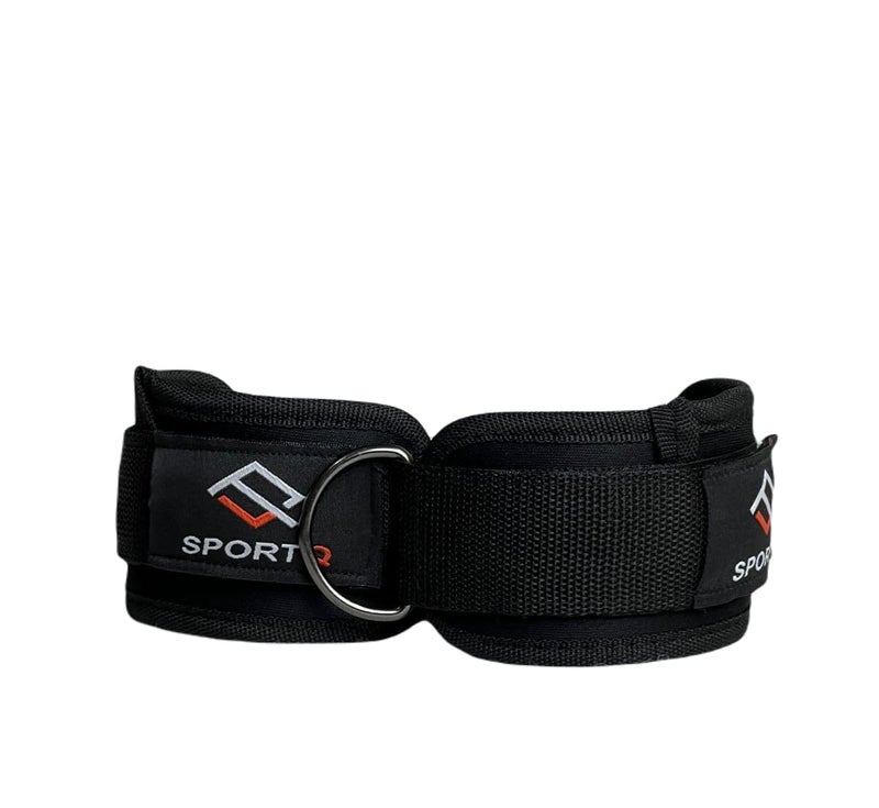 SportQ Ankle Straps for Cable Machines Padded Gym Straps for Kicks Leg Exercises Leg Extensions Hip Abductors for Men and Women Double Steel D Ring Neoprene Support - Image 1