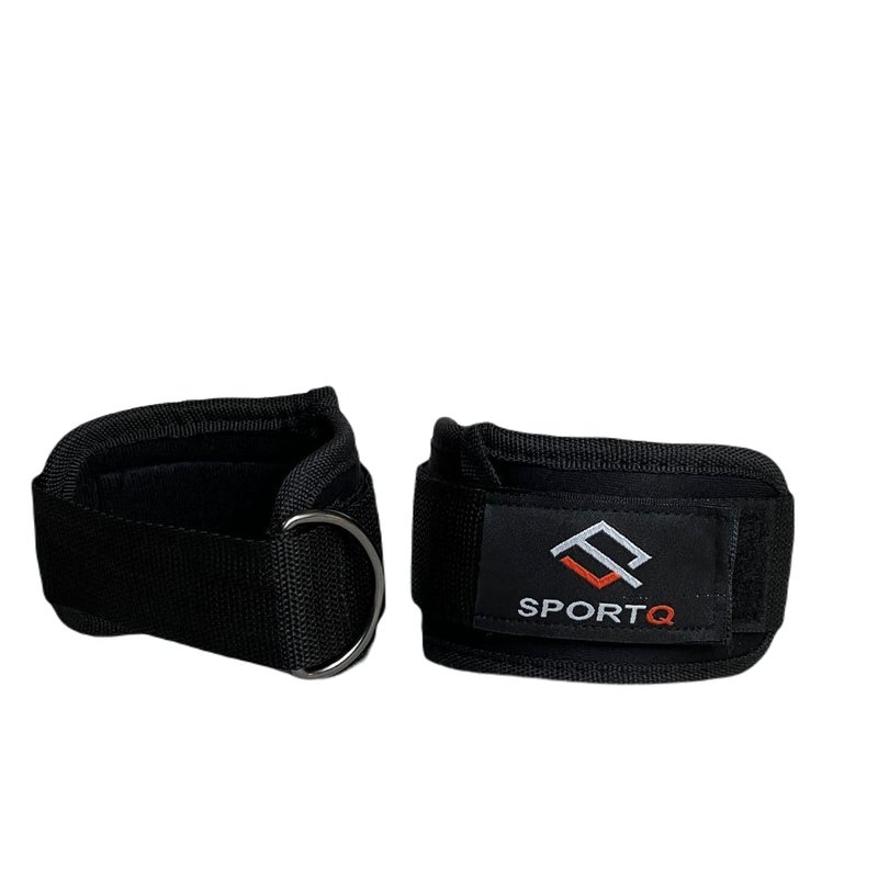 SportQ Ankle Straps for Cable Machines Padded Gym Straps for Kicks Leg Exercises Leg Extensions Hip Abductors for Men and Women Double Steel D Ring Neoprene Support - Image 2