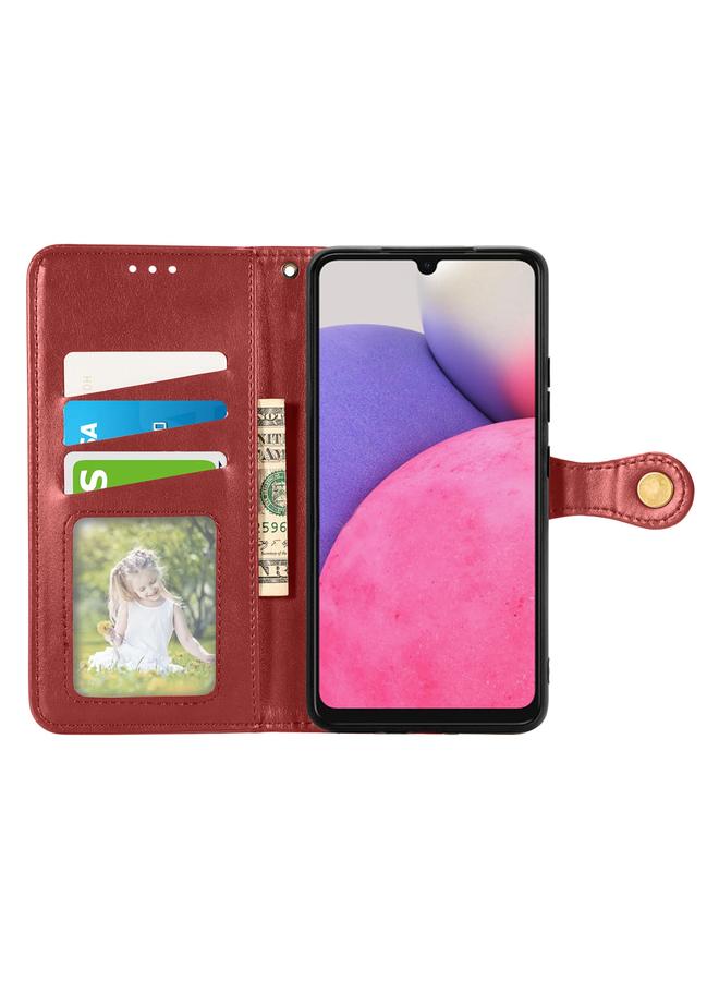 S-TOP Case For Samsung Galaxy A33 5G Solid Color Leather Buckle Phone Case - Image 3