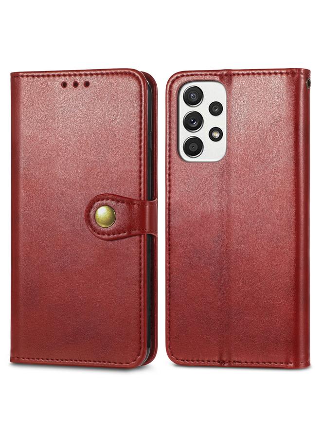 S-TOP Case For Samsung Galaxy A33 5G Solid Color Leather Buckle Phone Case - Image 2