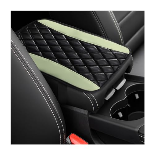 Dickno Car Center Console Cushion Pad Universal Leather Waterproof Armrest Seat Box Cover Comfortable Auto Armrest Cover Protector Car Interior Decor Accessories for Most Vehicles Green - Image 1